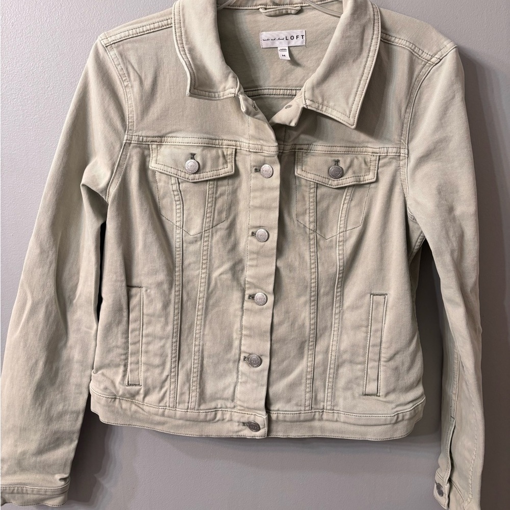 LOFT beautiful Sage Green  Jean Jacket
